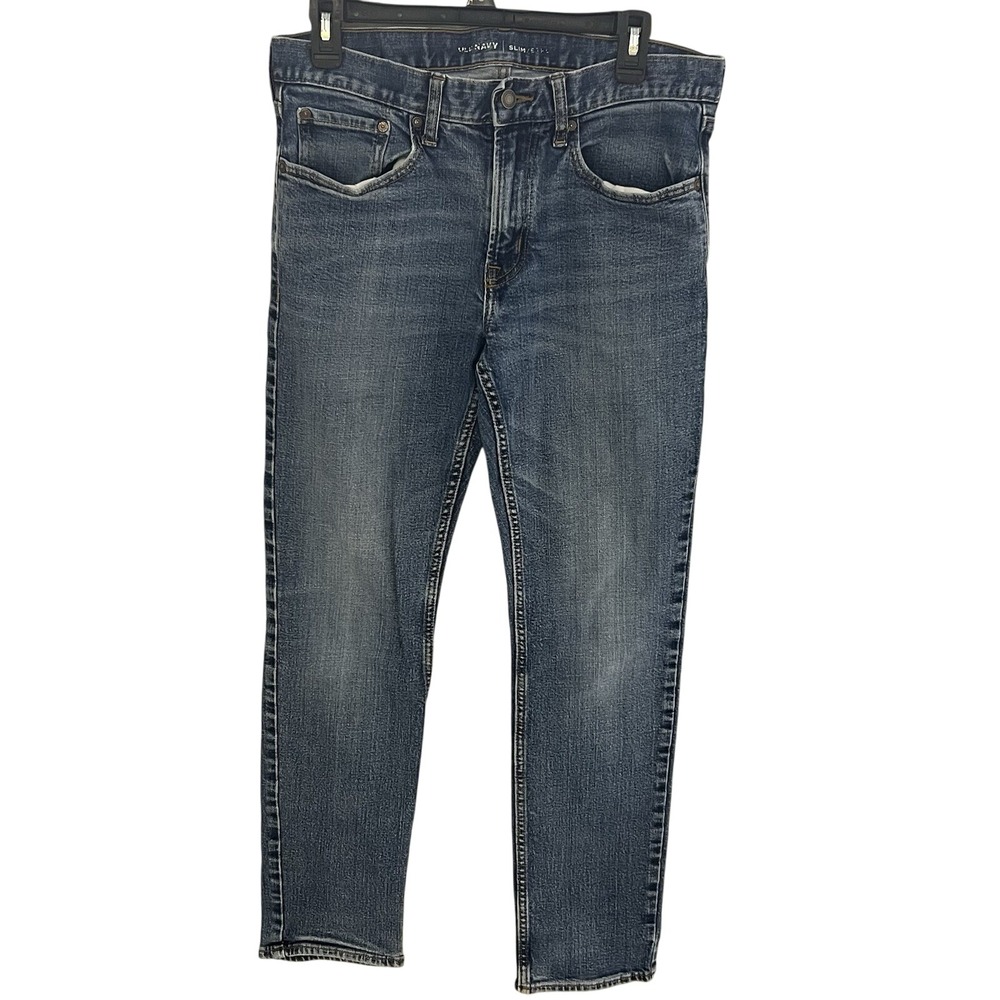 OLD NAVY Men's‎ Distressed Blue Jeans Denim Straight Leg Size 32X32